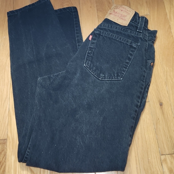 VINTAGE LEVIS 551 MED BLACK WOMENS JEANS GREAT FIND MADE IN THE USA SIZE 8 MED - Picture 3 of 15